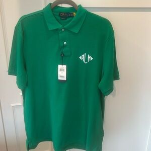 Ralph Lauren Classic Fit S/S Men’s Monogrammed “RLM” Kelly green polo